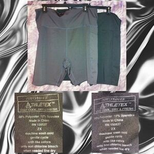 Bundle of 2Prs Athletex Dk Gray & Blk Athletic Stay Cool Knit Shorts XXL(18/20)